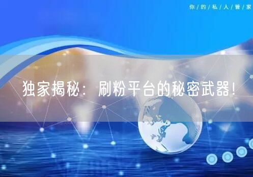 独家揭秘：刷粉平台的秘密武器！