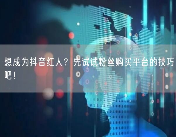 想成为抖音红人？先试试粉丝购买平台的技巧吧！