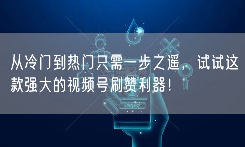 从冷门到热门只需一步之遥，试试这款强大的视频号刷赞利器！