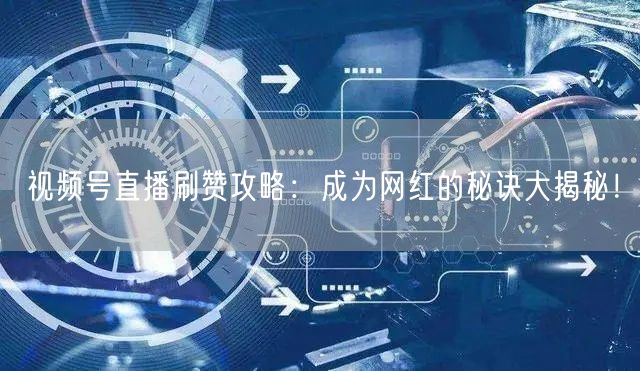 视频号直播刷赞攻略：成为网红的秘诀大揭秘！